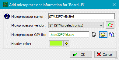 Microprocessor dialog