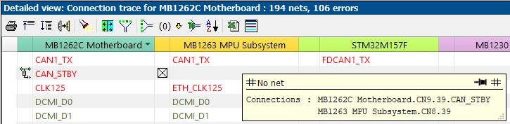 Connection trace BoardTrace 3.1