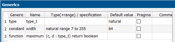 VHDL 2008 generics